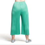 Pleats Please Issey Miyake Damen Plissee Hose weit grün Rückansicht