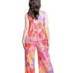 Pleats Please Issey Miyake Damen Plissee Top pink multicolor Rückanicht