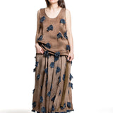 Uma Wang Damen Gillian Rock mit floralem Strukturmuster beige
