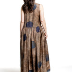 Uma Wang Ardal Dress beige blau Rückenansicht