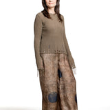 Uma Wang Baumwolloberteil Dark Grey mit Rippenstruktur - seitenansicht