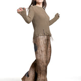 Uma Wang Baumwolloberteil Dark Grey mit Rippenstruktur in Bwegung