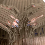 Uma Wang Baumwolloberteil Dark Grey mit Rippenstruktur - Detail