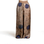 Uma Wang Pansy Pants Brown Blue mit weitem Bein