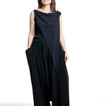 Y's Yohji Yamamoto Damen drapiertes Trägertop schwarz