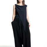 Y's Yohji Yamamoto Damen drapiertes Trägertop schwarz
