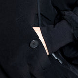 Yohji Yamamoto Damen Bomberjacke mit wandelbarer Kapuze schwarz Detail