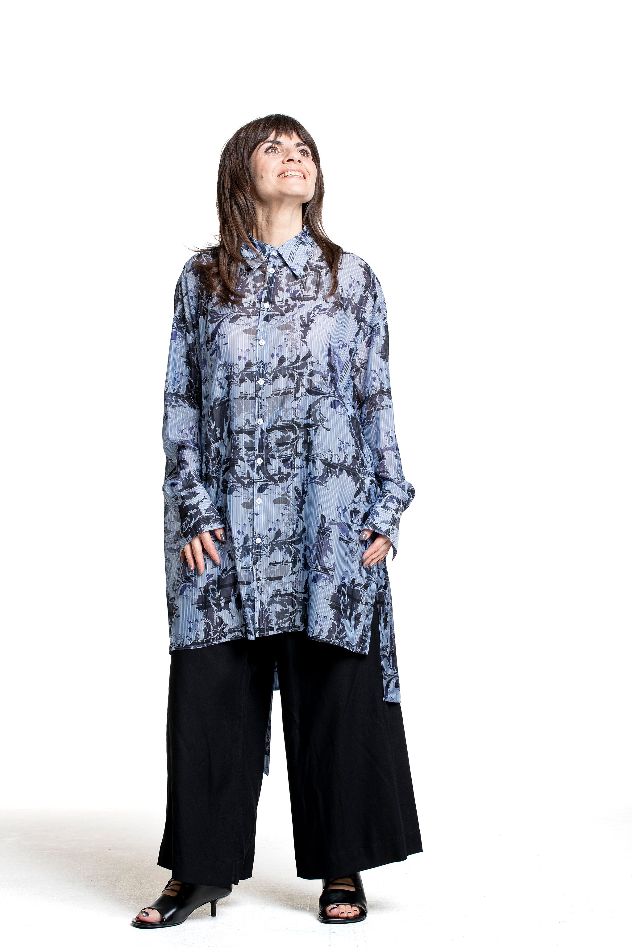 Yohji Yamamoto Damen weite Hose mit Bindebändern schwarz Gesamtlook