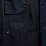 Yohji Yamamoto Damen Mantel mit Außentaschen schwarz Detail
