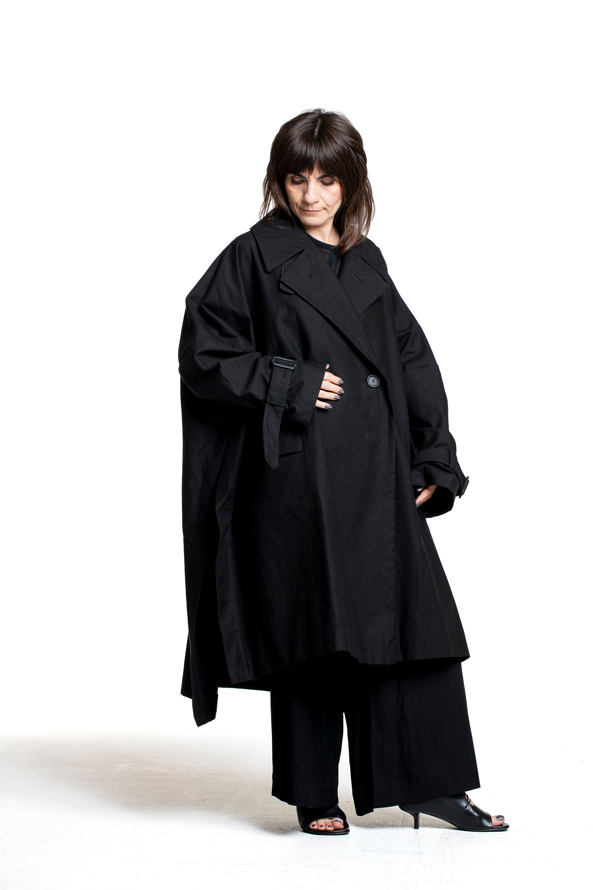 Yohji Yamamoto Damen Oversize Mantel schwarz