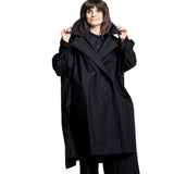 Yohji Yamamoto Damen Oversize Mantel schwarz Kragen