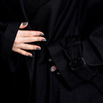 Yohji Yamamoto Damen Oversize Mantel schwarz Detail