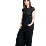 Y’s Yohji Yamamoto Damen Top Semitransparent schwarz Seitenansicht