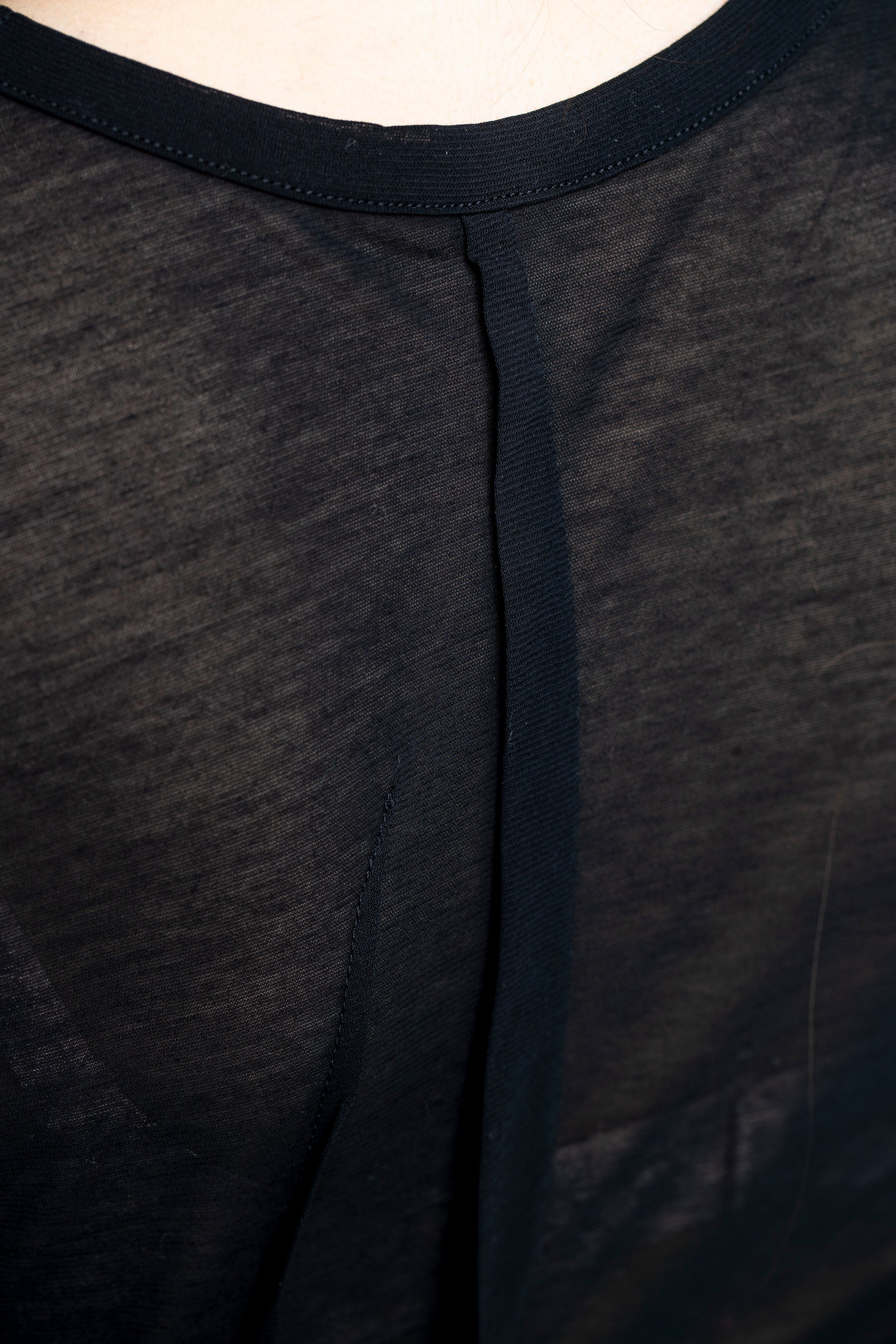 Y’s Yohji Yamamoto Damen Top Semitransparent schwarz Detail
