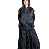 Yohji Yamamoto Damen Bomberweste schwarz Vorderansicht