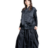 Yohji Yamamoto Damen Bomberweste schwarz Vorderansicht