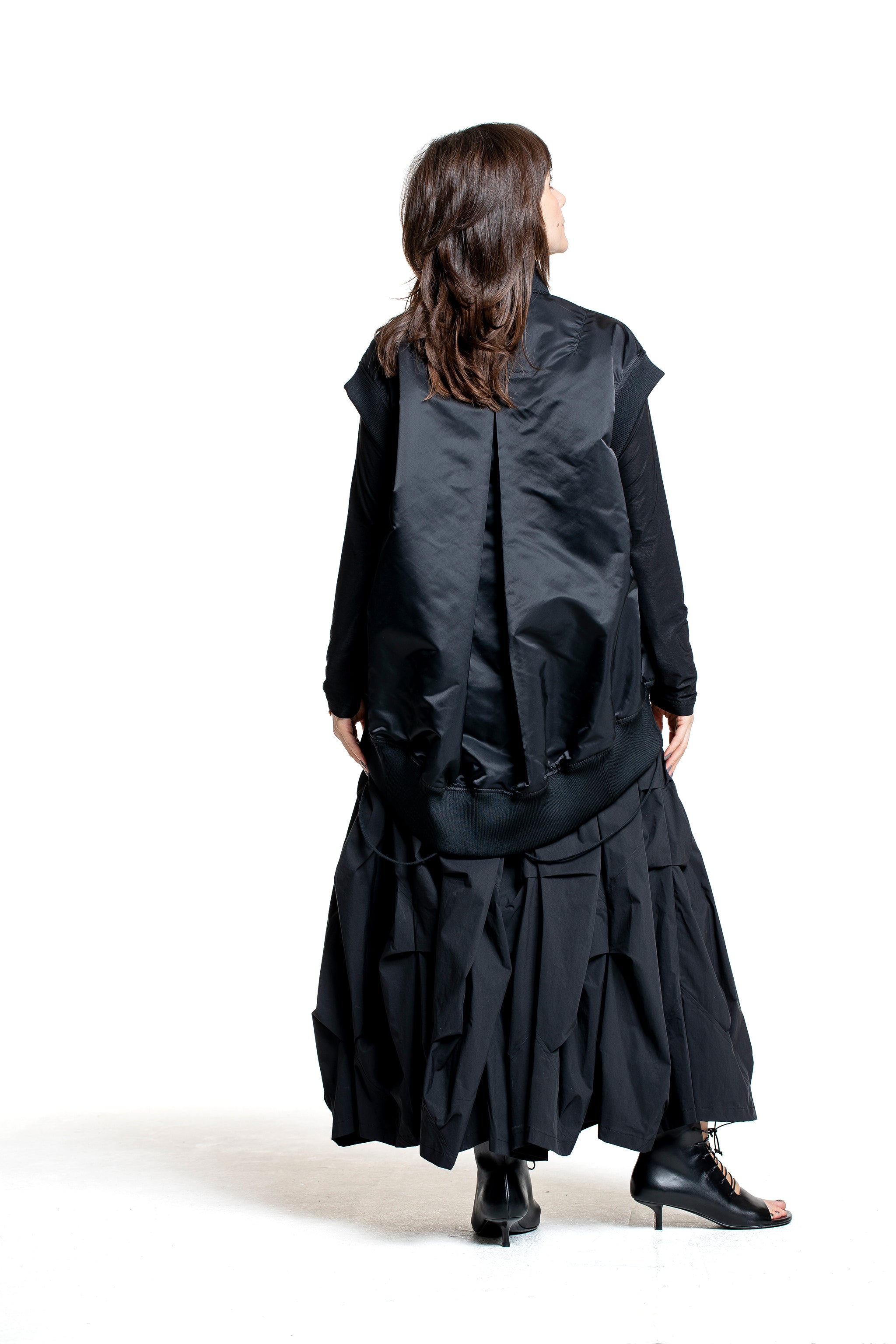 Yohji Yamamoto Damen Bomberweste schwarz Rückansicht