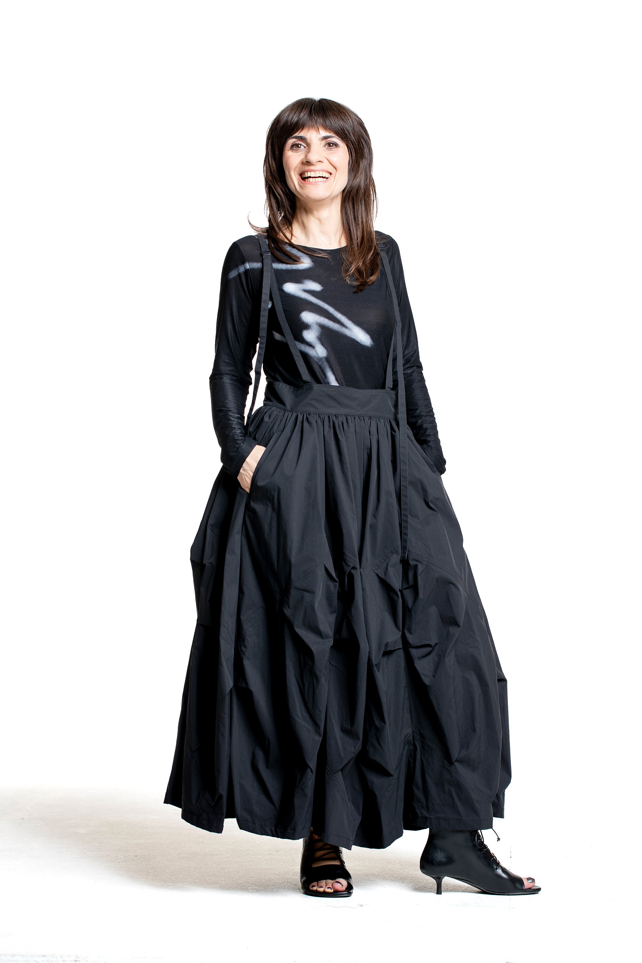 Yohji Yamamoto Damen Avantgarde Trägerrock schwarz