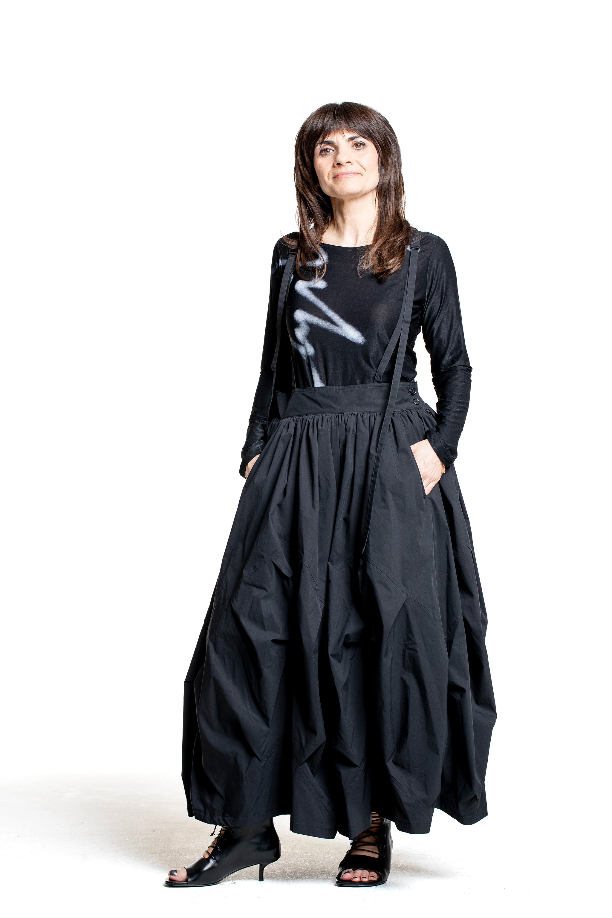 Yohji Yamamoto Damen Avantgarde Trägerrock schwarz