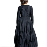 Yohji Yamamoto Damen Avantgarde Trägerrock schwarz Rückansicht