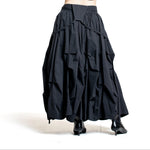Yohji Yamamoto Damen Avantgarde Trägerrock schwarz Rückansicht