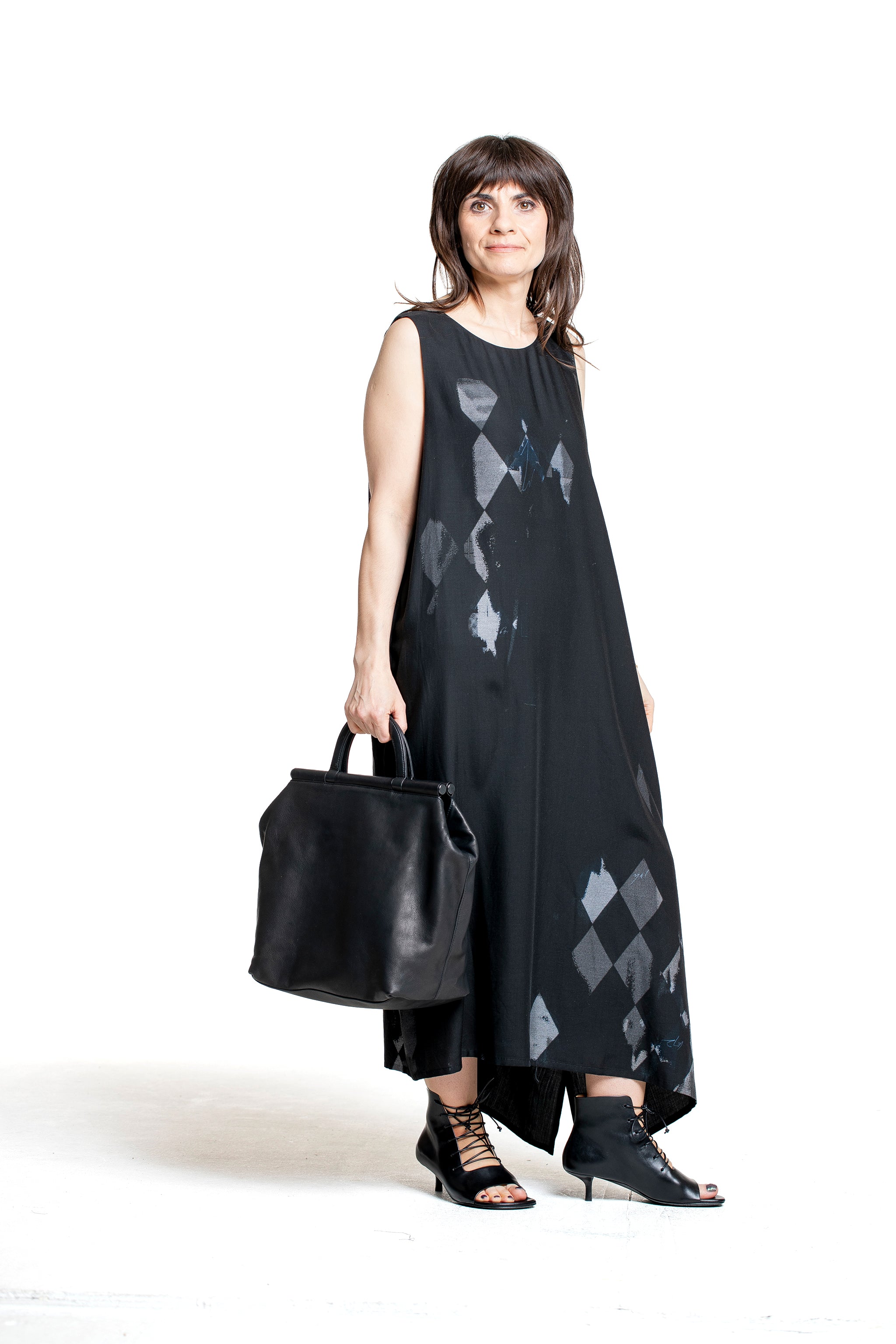 Yohji Yamamoto Damen Leder Shopper schwarz Look