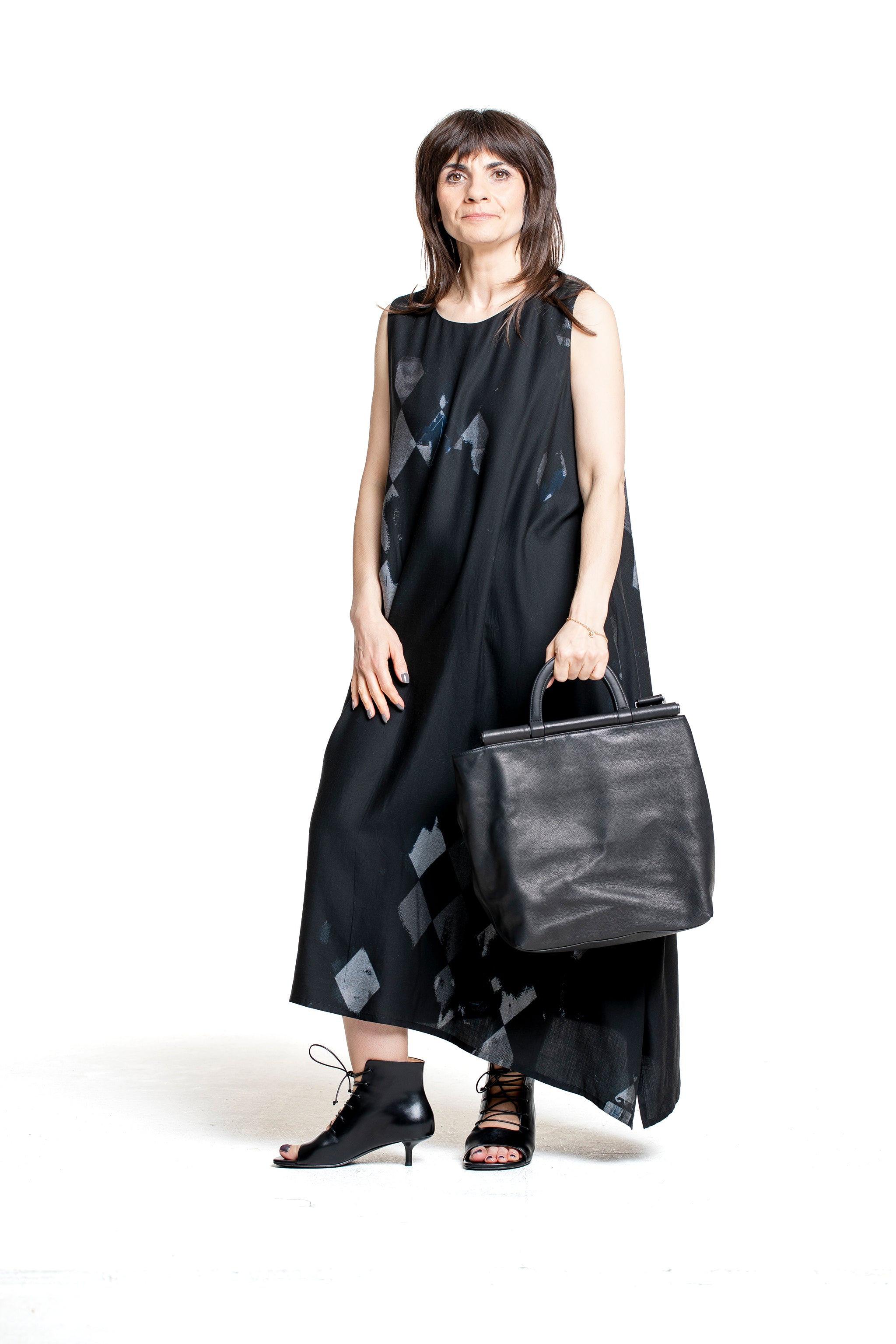 Yohji Yamamoto Damen Leder Shopper schwarz