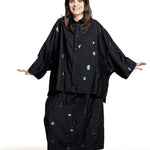 Y’s Yohji Yamamoto Damen Bluse mit Punktprint schwarz Bewegung