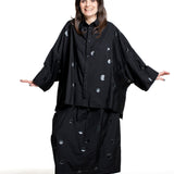 Y’s Yohji Yamamoto Damen Bluse mit Punktprint schwarz Bewegung