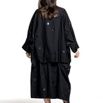 Y’s Yohji Yamamoto Damen Bluse mit Punktprint schwarz Rückansicht