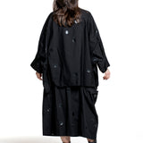 Y’s Yohji Yamamoto Damen Bluse mit Punktprint schwarz Rückansicht