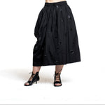 Y’s Yohji Yamamoto Damen Rock mit Punktprint schwarz Vorderansicht