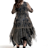 Marc Le Bihan women's couture skirt made of tulle lace black-nude