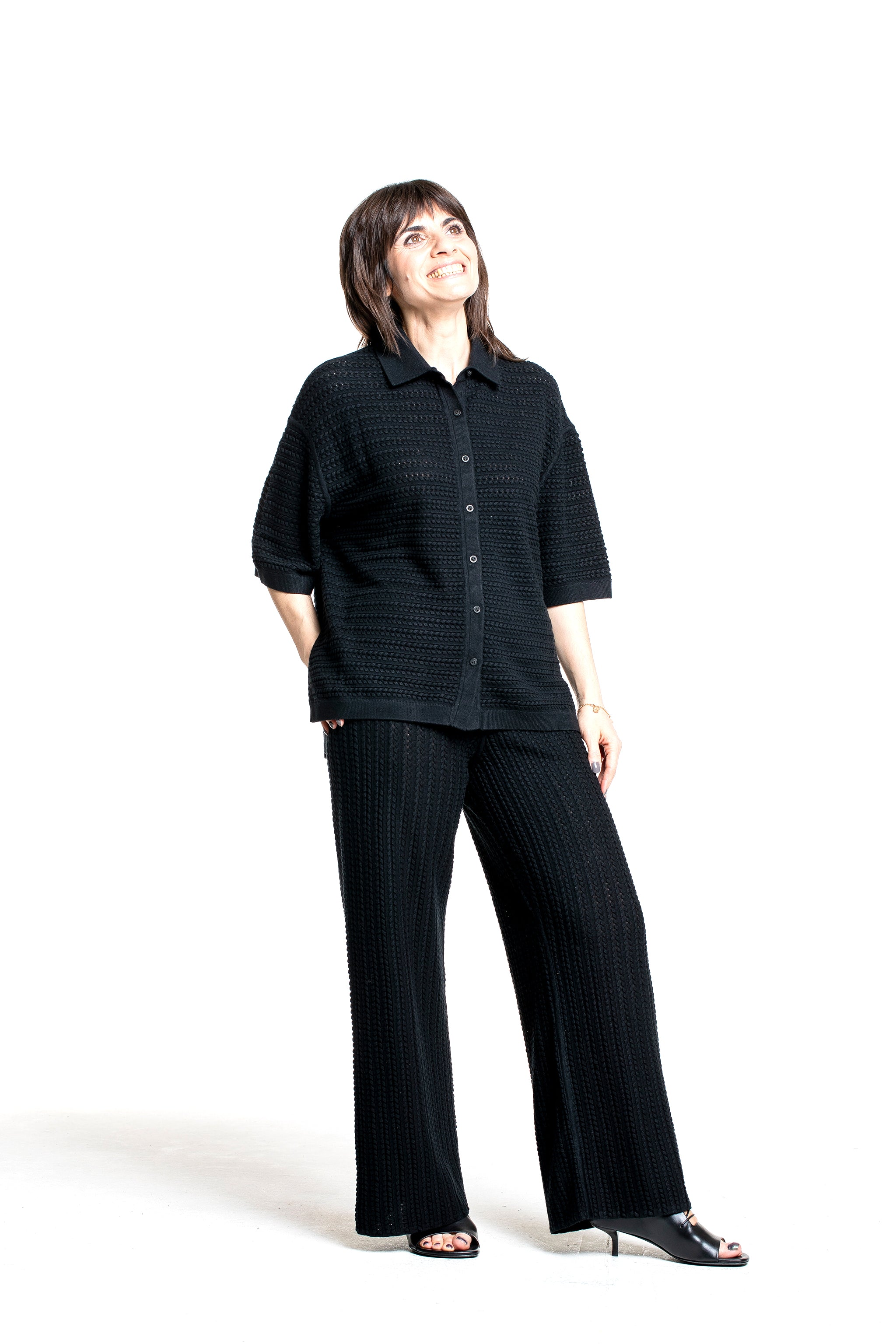 Iris von Arnim Damen Seide-Cashmere Hose St. Tropez schwarz Look vorne