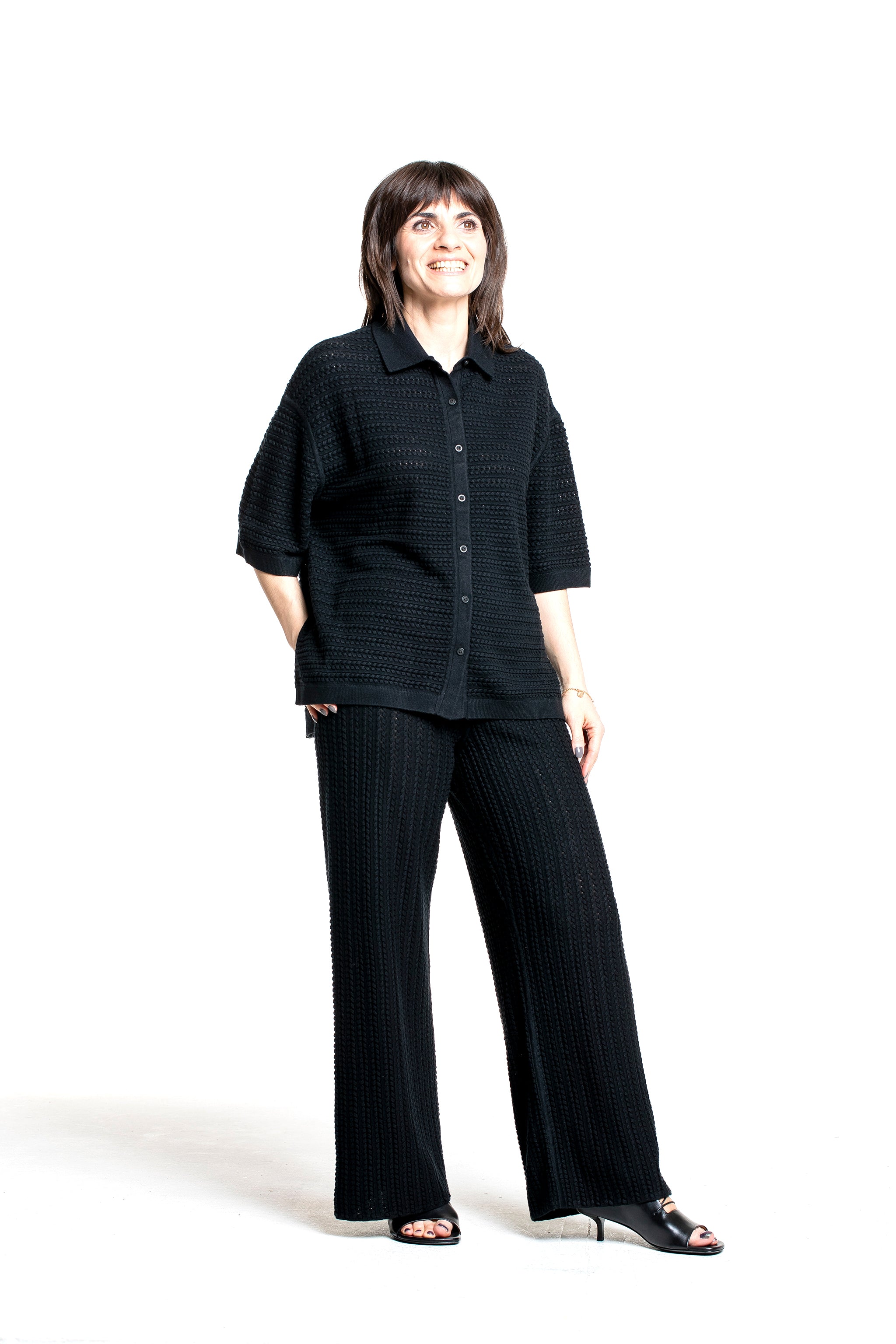 Iris von Arnim Damen Seide-Cashmere Hemd Antibes schwarz Seitenansicht