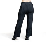 Issey Miyake Damen Plissee Hose LINEN LIKE RIB PLEATS schwarz Rückansicht