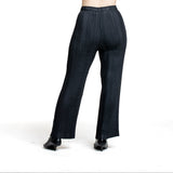 Issey Miyake Damen Plissee Hose LINEN LIKE RIB PLEATS schwarz Rückansicht