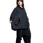 Rundholz Damen Sarouel Hose mit hohem Bund schwarz Gesamtlook