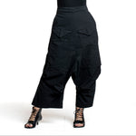 Rundholz Damen Sarouel Hose mit hohem Bund schwarz