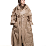 Issey Miyake Damen Avantgarde Mantel AERIAL STEEL beige