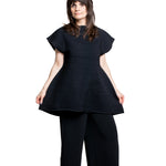 Issey Miyake Damen Avantgarde Top CORRUGATED KNIT schwarz