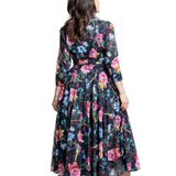 Samantha Sung Damen Aster Hemdblusenkleid Heart Manor schwarz