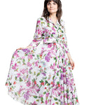 Samantha Sung Damen Aster Hemdblusenkleid Gallerie Summer Bouquet weiß-multi – Vorderansicht