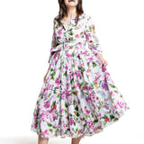 Samantha Sung Damen Aster Hemdblusenkleid Gallerie Summer Bouquet weiß-multi – Bewegungsansicht