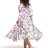 Samantha Sung Damen Aster Hemdblusenkleid Gallerie Summer Bouquet weiß-multi – Rückansicht in Bewegung