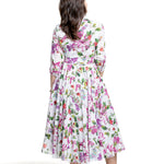 Samantha Sung Damen Aster Hemdblusenkleid Gallerie Summer Bouquet weiß-multi – Rückansicht