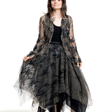 Marc Le Bihan Damen Couture-Jacke aus Tüllspitze schwarz-nude – Frontansicht mit Volumen