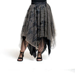 Marc Le Bihan Damen Couture-Rock aus Tüllspitze schwarz-nude – Vorderansicht