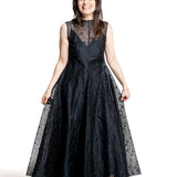 Marc Le Bihan Damen Organza-Kleid schwarz – Vorderansicht