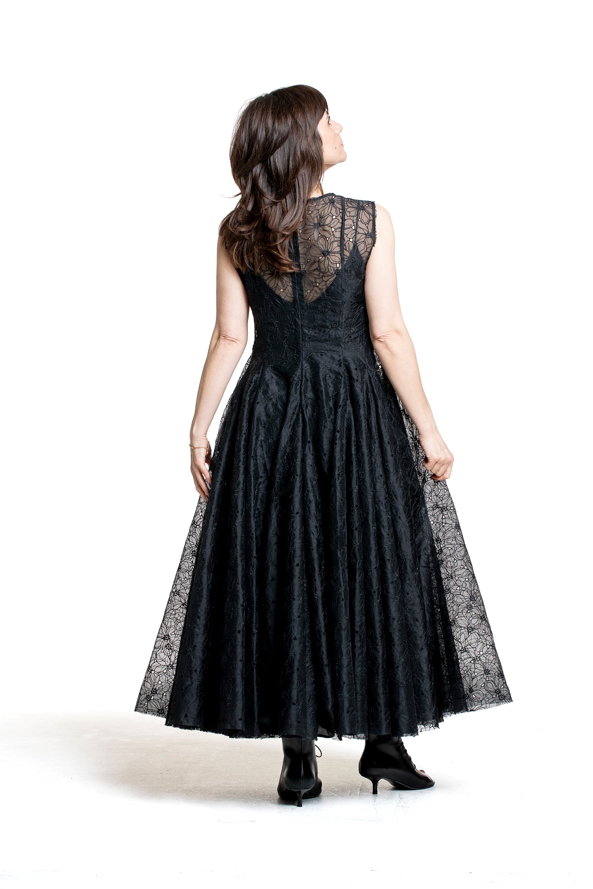 Marc Le Bihan Damen Organza-Kleid schwarz – Rückansicht